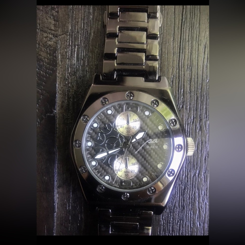 Black personal accents men’s watch